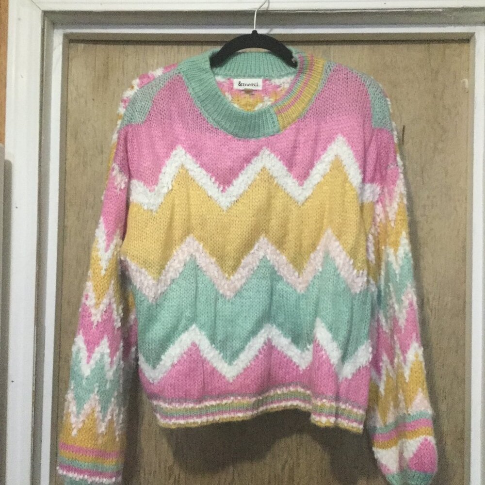 &Merci knit sweater zigzag pattern looks like a great Easter sweater size Large